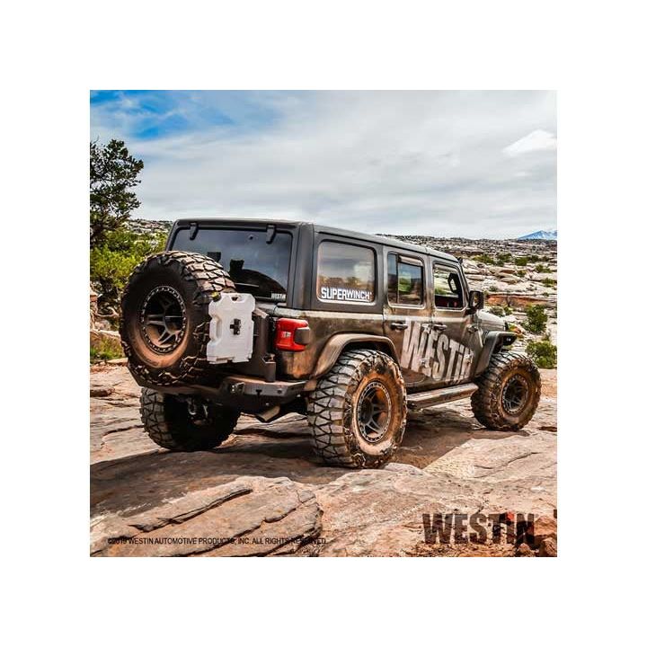 Westin Automotive WJ2 Rear Bumper w- Tire Carrier and Sensors (Textured Black) for 2018-C Jeep Wrangler JL 59-82055