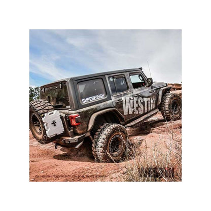 Westin Automotive WJ2 Rear Bumper w- Tire Carrier and Sensors (Textured Black) for 2018-C Jeep Wrangler JL 59-82055