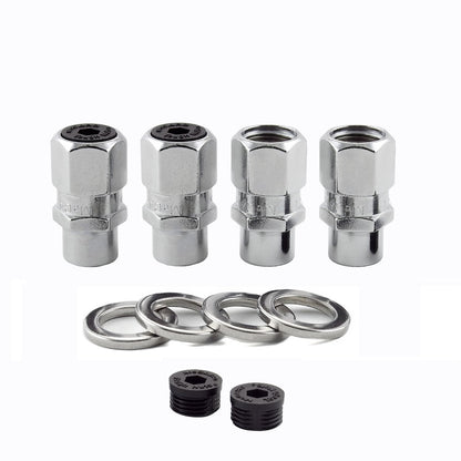 McGard Chrome Drag Racing Short .490 Shank Style Lug Nut Set (M12 x 1.5 Thread Size) - Set of 4 Lug Nuts and 4 Washers fits 2021-C Ford Bronco