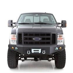 Smittybilt M1 Ford Superduty Winch Mount Front Bumper with D-ring Mounts and Light Kit (Black)