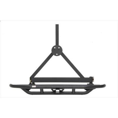 Smittybilt SRC Rear Bumper With Hitch & Tire Carrier Post Only In Black Textured For 1987-06 Jeep Wrangler YJ & TJ Models