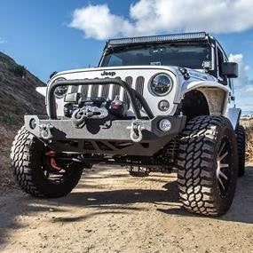 Smittybilt SRC Carbine Front Bumper In Black Textured For 2007-18 Jeep Wrangler JK 2  - 4 Doors Models 76744