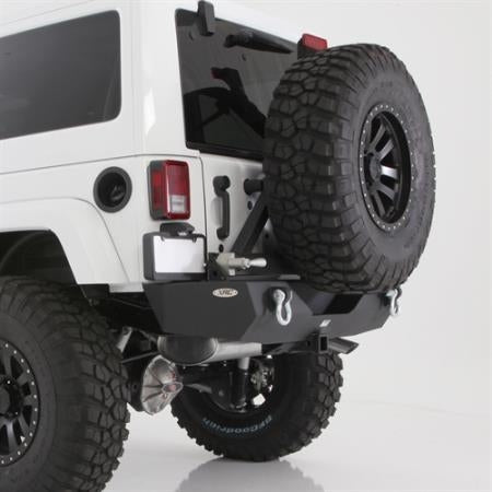 Smittybilt XRC Armor Rear Bumper with Hitch and Tire Carrier for 07-18 Jeep Wrangler JK 2 - 4 Door Models