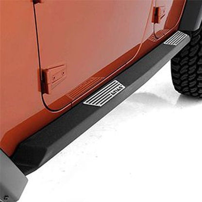 Smittybilt Atlas Rock Sliders With Step in Light Texture For 2007-18 Jeep Wrangler JK Unlimited 4 Door Models