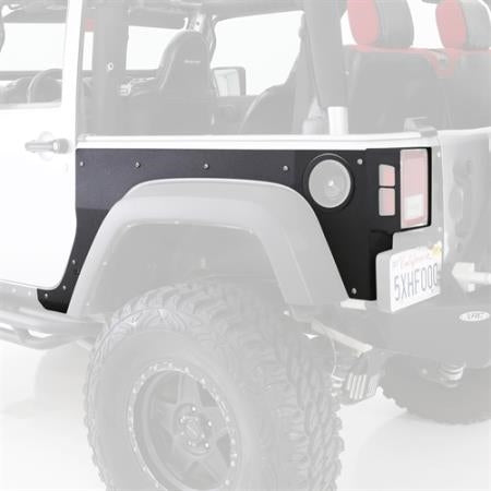 SmittyBilt XRC Rear Quarter Panel Armor Skins in Black For 2007-18 Jeep Wrangler JK 2 Door Models