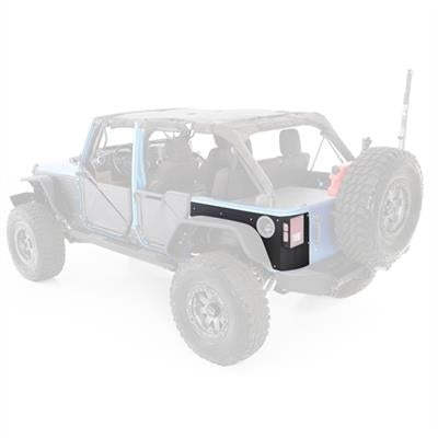 SmittyBilt XRC Rear Quarter Panel Armor Skins in Black For 2007-18 Jeep Wrangler JK Unlimited 4 Door Models