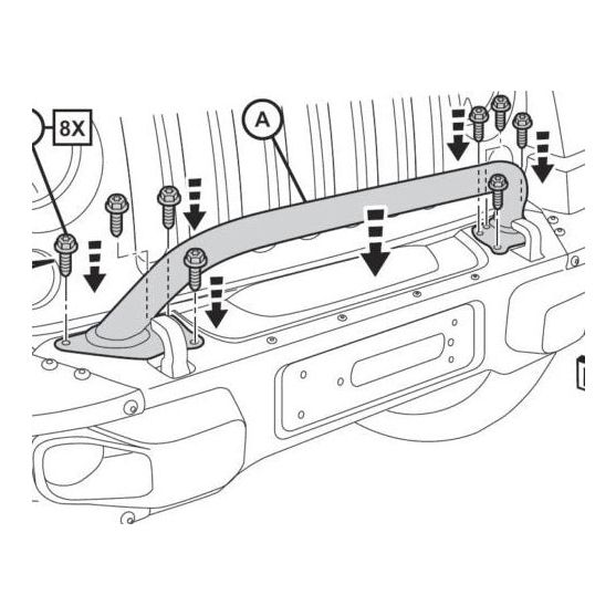 Mopar Hard Rock - Bull-Bar for 07-18 Jeep Wrangler JK 77072349