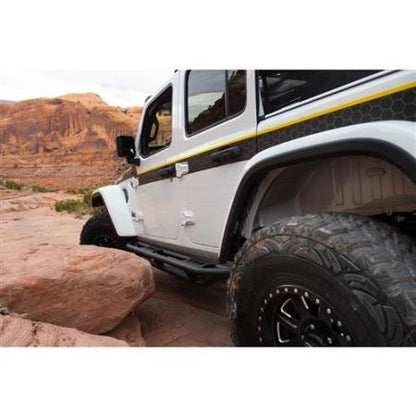 Smittybilt SRC Side Armor with Steps (Light Texture Black) for 2018-C Jeep Wrangler JL 4 Door Models 77634