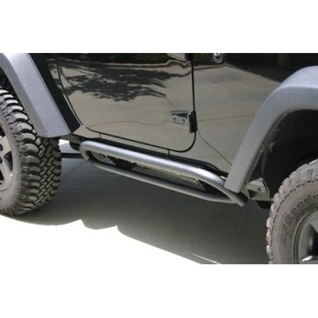 Rampage Products Textured finish SRS Side Bar Retractable Rockguard Steps for 07-18 Jeep Wrangler JK 2-Door