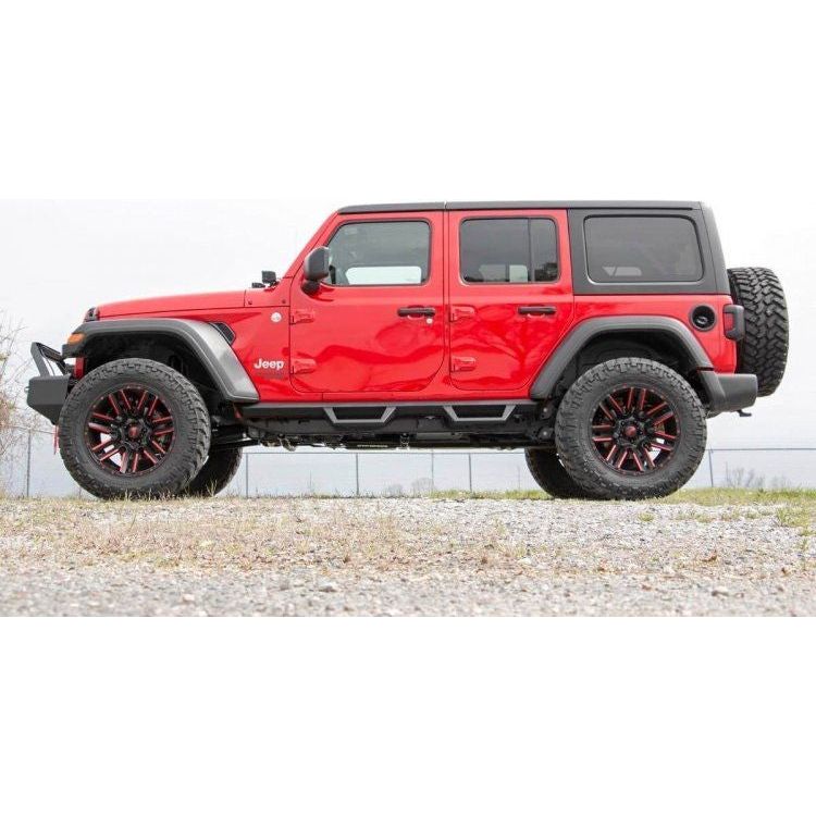 Rough Country Jeep Contoured Drop Steps (18-C Wrangler JL Unlimited 4-Door) RCS90769A