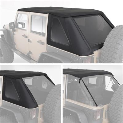 Smittybilt Bowless Combo Top With Tinted Windows (Black Diamond) For Jeep Wrangler (JK) 4-DR 9083235