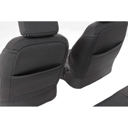 Rough Country Neoprene Front Seat Cover - Black (13-18 Wrangler JK Unlimited)