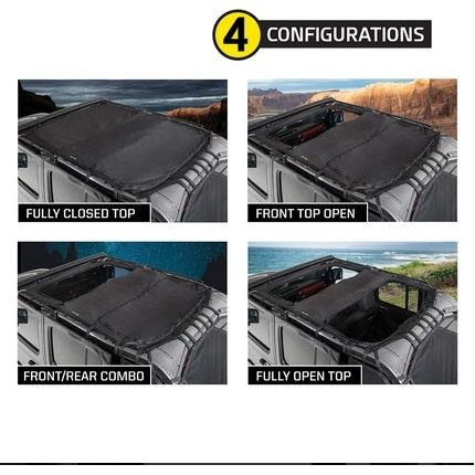 Smittybilt Extended Shade Top with Skylights for 18-C Jeep Wrangler JL