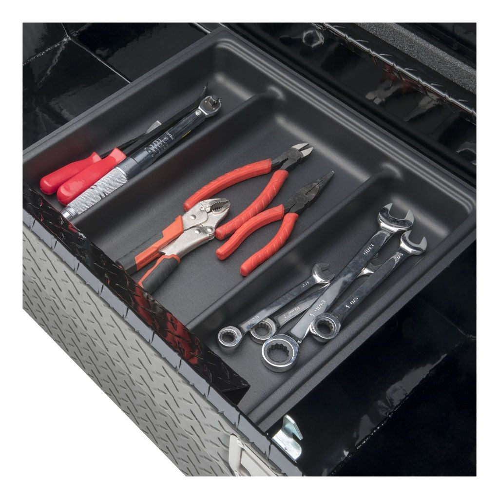 Black truck tool on sale box with rails