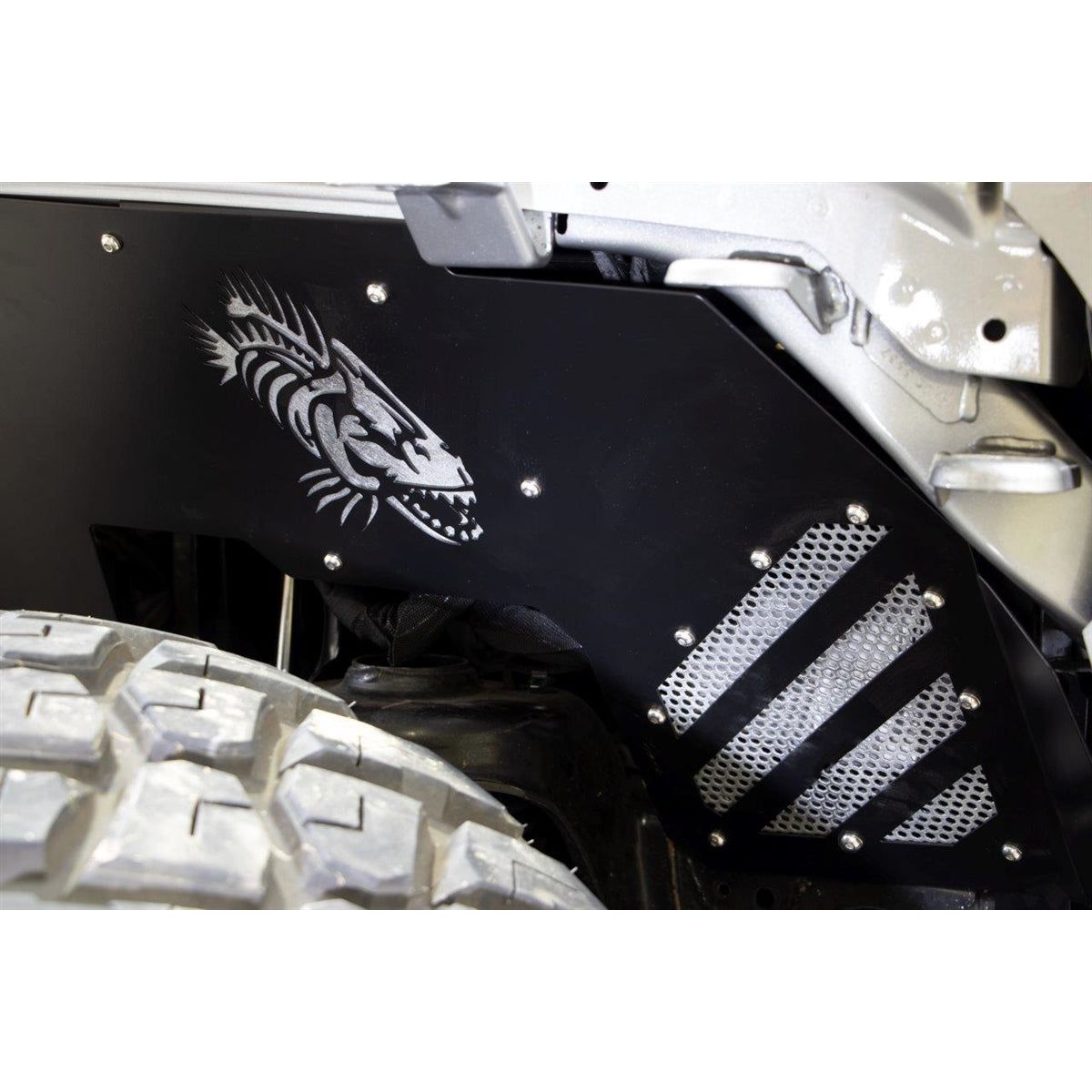 Fishbone Front Black Aluminum Inner Fenders for 2018-C JL - Gladiator JT FB33193F