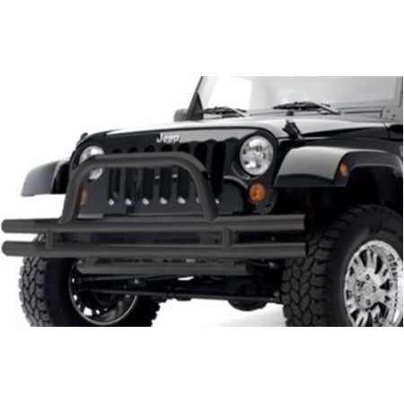 Smittybilt 3" Front Double Tube Bumper with Hoop in (Textured Black) for 2007-C JK & JL JB48-FT