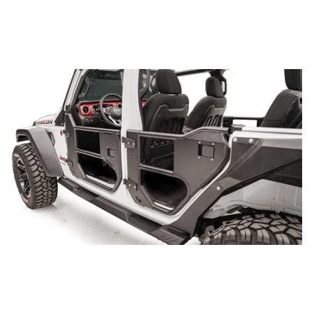 Fab Fours Front Half Tube Door (Matte Black) for 18-Current Jeep Wrangler JL 4 Door - Gladiator JT JL1032-1