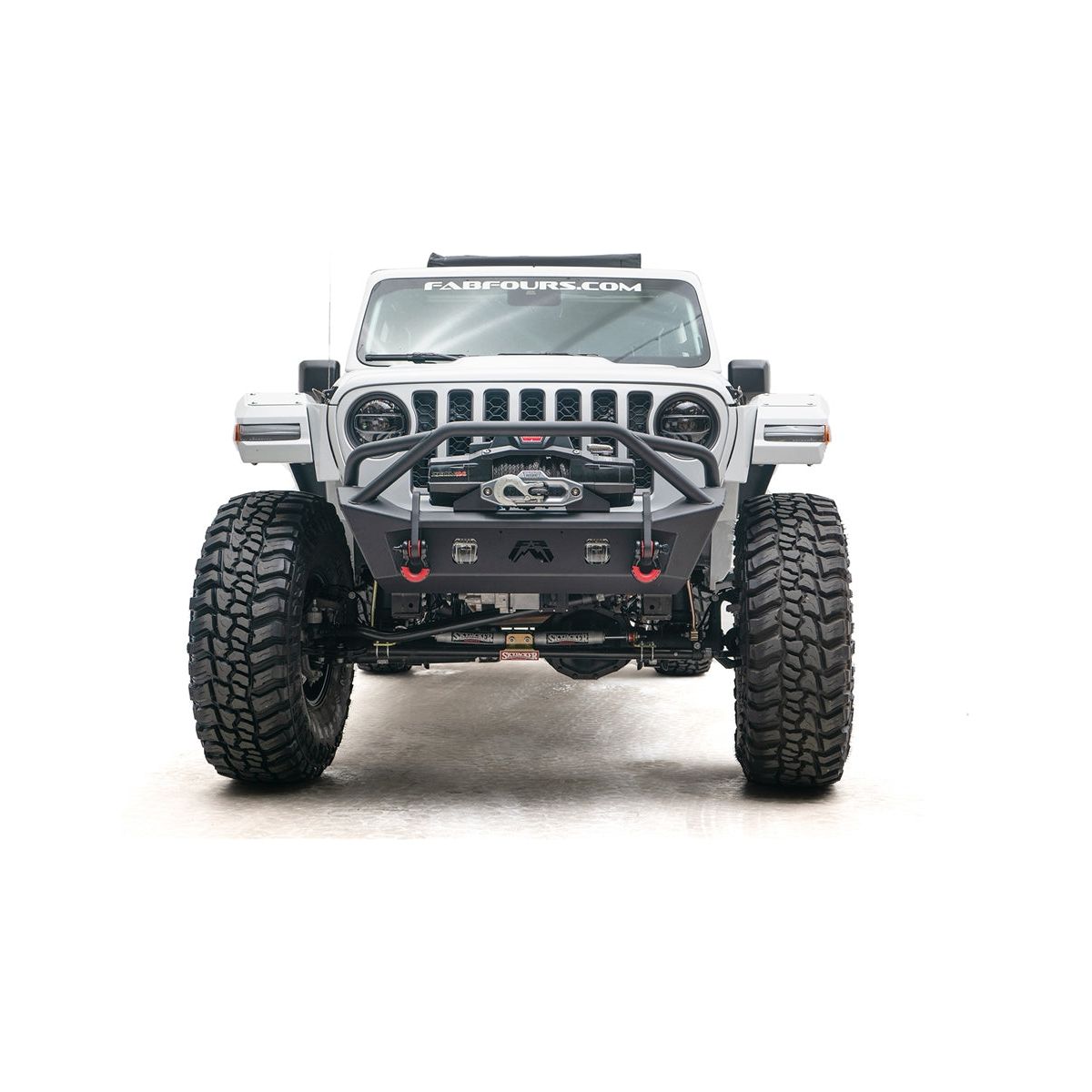 Fab Fours Stubby front Bumper Pre-Runner Guard (Matte Black) for 07-C JK - JL - Gladiator JT JL18-B4752-1