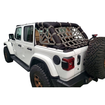 Dirtydog 4X4 Netting 3pc Kit Spider Sides - for Jeep JLU 4 Door