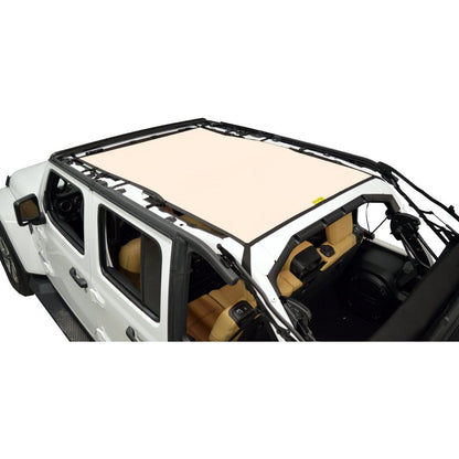 Dirtydog 4X4 Sun Screen Safari Style Front and Rear - for 18+ Jeep Wrangler JLU 4 Door Models (Select your color)