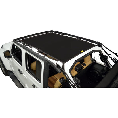 Dirtydog 4X4 Sun Screen Safari Style Front and Rear - for 18+ Jeep Wrangler JLU 4 Door Models (Select your color)