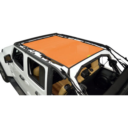 Dirtydog 4X4 Sun Screen Safari Style Front and Rear - for 18+ Jeep Wrangler JLU 4 Door Models (Select your color)