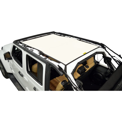 Dirtydog 4X4 Sun Screen Safari Style Front and Rear - for 18+ Jeep Wrangler JLU 4 Door Models (Select your color)