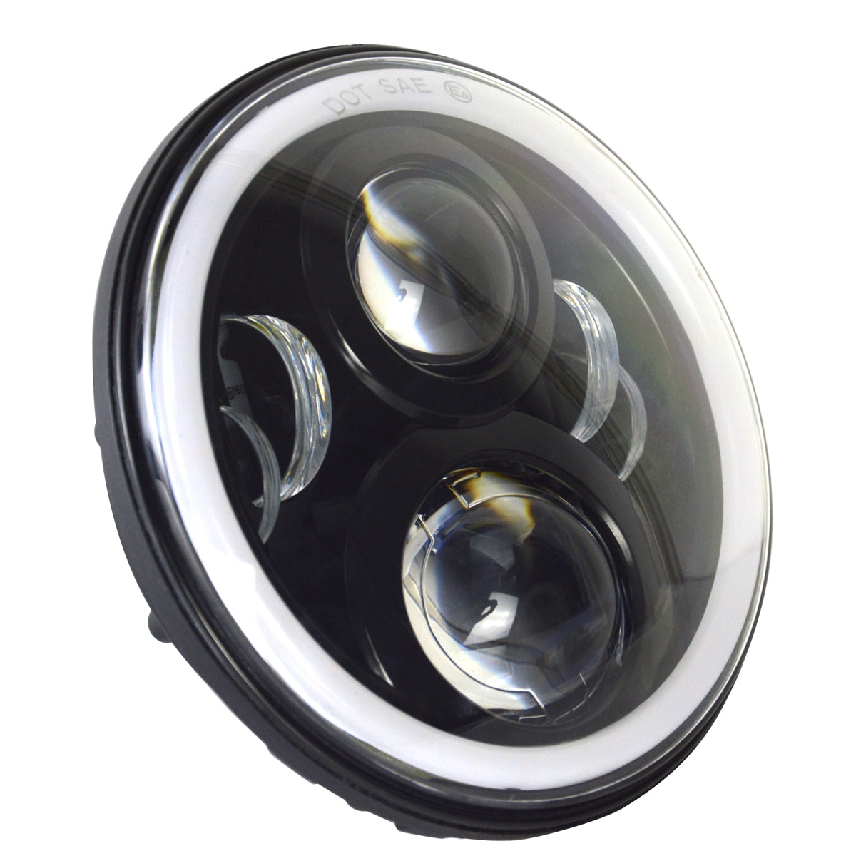 NVE Off Road 66 SERIES 7" Halo Headlights White - Amber halos (100W) for 07-18 Jeep Wrangler JK