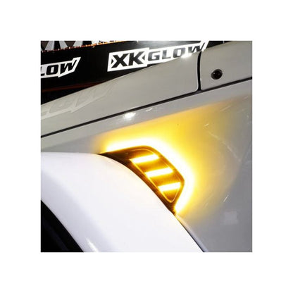 XK Glow Amber Fender Vent Turn Signal & Running Light for Jeep Wrangler JL & Gladiator JT