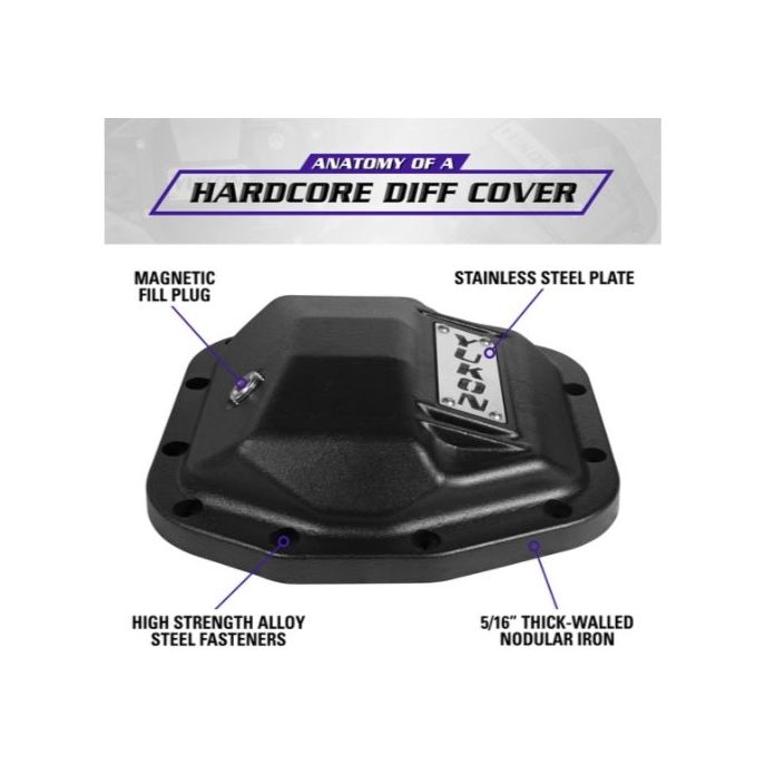 Yukon Hardcore Front Nodular Iron Cover for Jeep Wrangler JL Dana 44 Front (Rubicon) YHCC-D44JL-FRONT