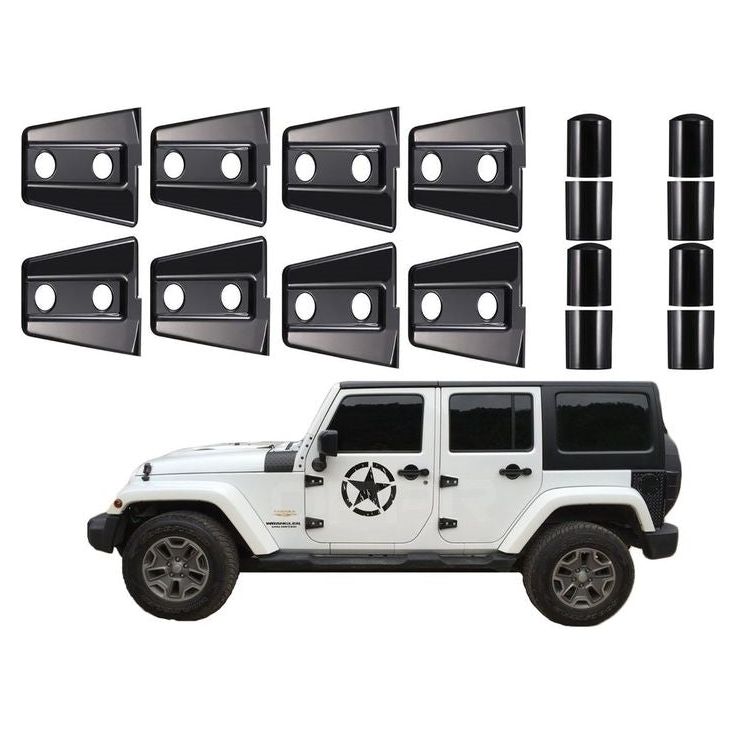 Black jeep hinge cover set 10pcs for 07-18 JK jkhinge